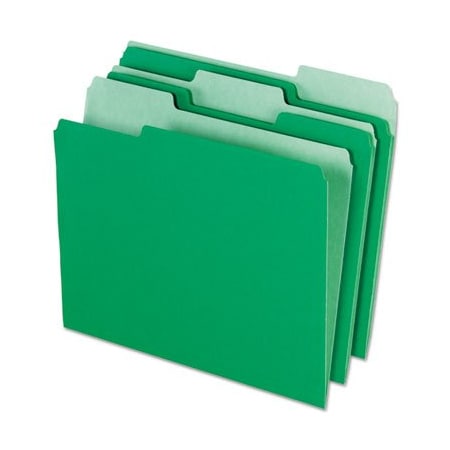 Tops Business Forms Pendaflex, INTERIOR FILE FOLDERS, 1/3-CUT TABS, LETTER SIZE, BRIGHT GREEN, 100PK 421013BGR